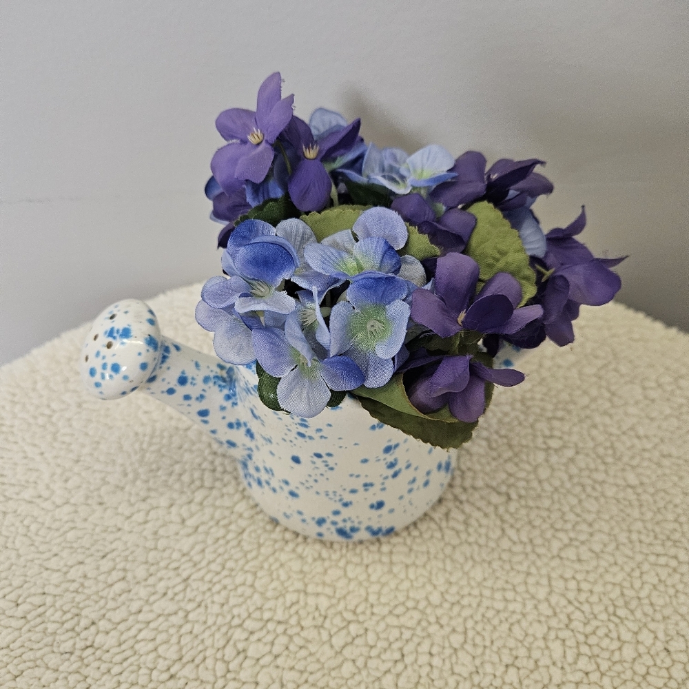 Blue and Purple Floral Ceramic Vase - Picture 12 of 16